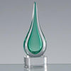 Branded Promotional 18CM HANDMADE CRYSTAL EMERALD GREEN TEAR DROP AWARD Award From Concept Incentives.