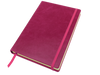 Branded Promotional A5 CASEBOUND NOTE BOOK in Kensington Nappa Leather Jotter in Fuchsia From Concept Incentives.