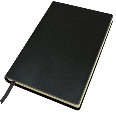 Branded Promotional A5 CASEBOUND POCKET NOTE BOOK in Black from Concept Incentives