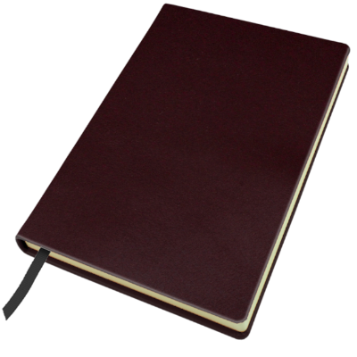 Branded Promotional A5 CASEBOUND POCKET NOTE BOOK in Burgundy from Concept Incentives