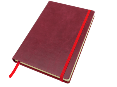 Branded Promotional A5 CASEBOUND NOTE BOOK in Kensington Nappa Leather Jotter in Red From Concept Incentives.