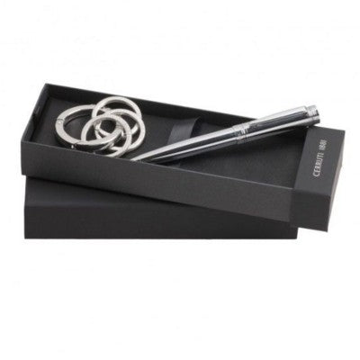 Branded Promotional CERRUTI 1881 PEN & KEYRING SET Pen From Concept Incentives.