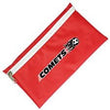 Branded Promotional NYLON PENCIL CASE in Red with White Zip Pencil Case From Concept Incentives.