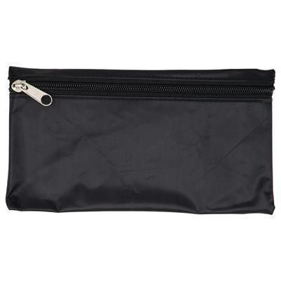 Branded Promotional NYLON PENCIL CASE in Black with Black Zip Pencil Case From Concept Incentives.