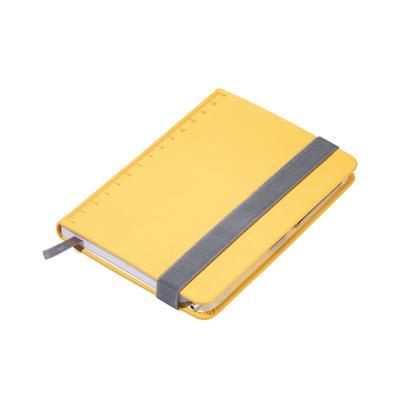 Branded Promotional TROIKA SLIM PAD NOTE PAD DIN A6 in Yellow Jotter From Concept Incentives.