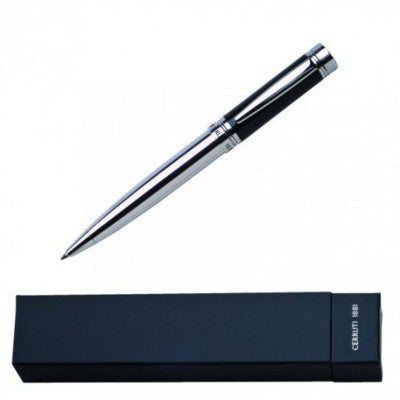 Branded Promotional CERRUTI 1881 ZOOM BALL PEN in Black Pen From Concept Incentives.