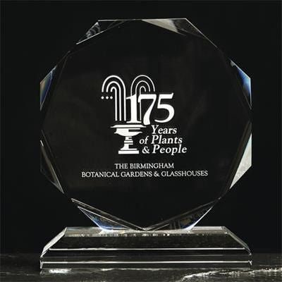 Branded Promotional MEDIUM OPTICAL CRYSTAL PREMIUM GLASS OCTAGON AWARD Award From Concept Incentives.