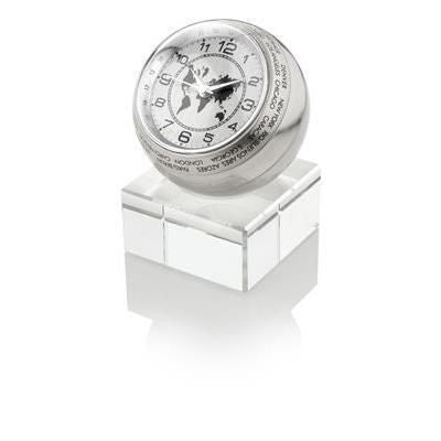 Branded Promotional NAVIGATOR WORLD TIME CLOCK in Silver Clock From Concept Incentives.
