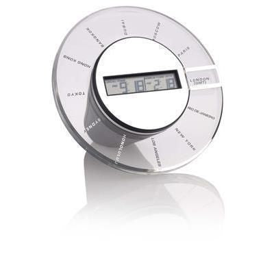 Branded Promotional ROTO DIGITAL WORLD TIME CLOCK in Black Clock From Concept Incentives.