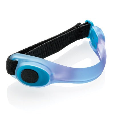 Branded Promotional SAFETY LED STRAP in Blue Arm Band From Concept Incentives.