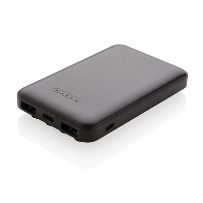 Branded Promotional 5,000 Mah CORDLESS CHARGER POCKET POWERBANK in Black Charger From Concept Incentives.