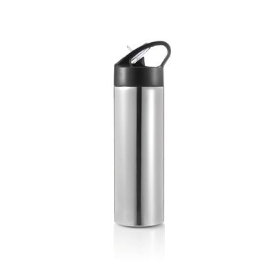 Branded Promotional SPORTS SINGLE WALL STAINLESS STEEL METAL DRINKS BOTTLE with Straw Sports Drink Bottle From Concept Incentives.