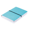 Branded Promotional DELUXE SOFTCOVER A5 NOTE BOOK in Cyan Notebook from Concept Incentives