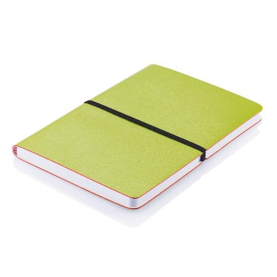 Branded Promotional DELUXE SOFTCOVER A5 NOTE BOOK in Green Notebook from Concept Incentives