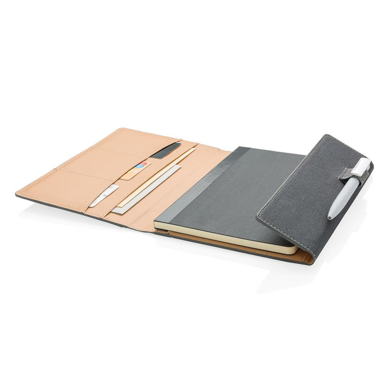 Branded Promotional A5 DELUXE DESIGN NOTE BOOK COVER in Grey Note Pad From Concept Incentives.