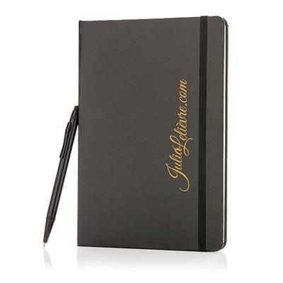 Branded Promotional STANDARD HARDCOVER A5 NOTE BOOK with Stylus Pen Jotter From Concept Incentives.