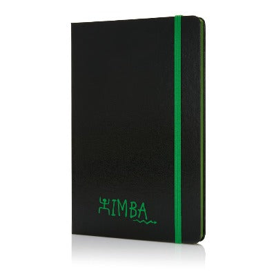 Branded Promotional A5 NOTE BOOK with Green Colour Side from Concept Incentives