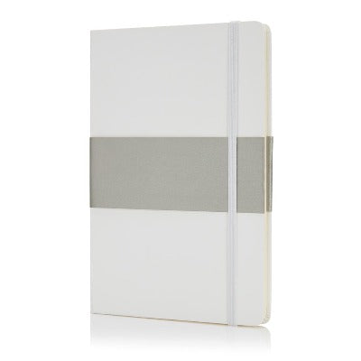 Branded Promotional A5 HARDCOVER NOTE BOOK in White Jotter from Concept Incentives