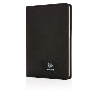 Branded Promotional LIGHT UP LOGO NOTE BOOK in Black Jotter From Concept Incentives.