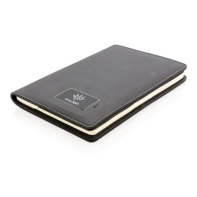 Branded Promotional LIGHT UP LOGO NOTE BOOK in Black Jotter From Concept Incentives.