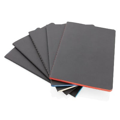 Branded Promotional SOFTCOVER PU NOTE BOOK with Coloured Edge Jotter from Concept Incentives