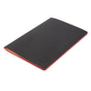 Branded Promotional SOFTCOVER PU NOTE BOOK with Coloured Edge in Red Jotter From Concept Incentives.