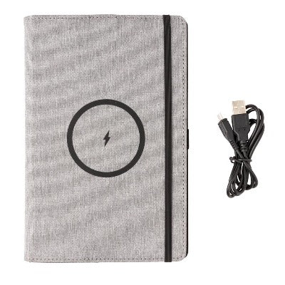 AIR 5W RPET CORDLESS CHARGER REFILLABLE JOURNAL COVER A5