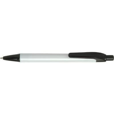 Branded Promotional PANTHER EXTRA BALL PEN in White with Black Trim Pen From Concept Incentives.