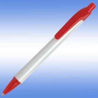 Branded Promotional PANTHER EXTRA BALL PEN in White with Red Trim Pen From Concept Incentives.