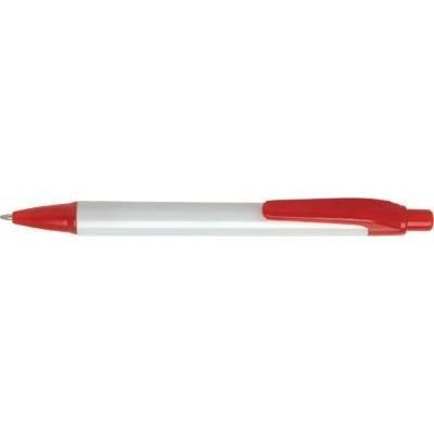 Branded Promotional PANTHER ECO BALL PEN in White with Red Trim Pen From Concept Incentives.