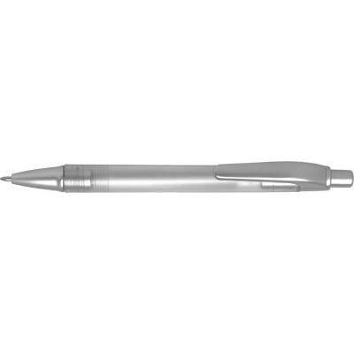 Branded Promotional PANTHER FROST BALL PEN in Frosted White with Satin Silver Trim Pen From Concept Incentives.