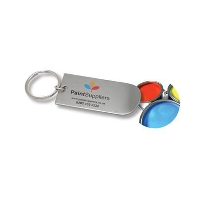 Branded Promotional STAINLESS STEEL PAINT LID LIFTER METAL KEYRING with Curve End Keyring From Concept Incentives.