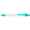 Branded Promotional PANTHER PLUS BALL PEN in White with Aqua Trim Pen From Concept Incentives.