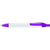 Branded Promotional PANTHER PLUS BALL PEN in White with Purple Trim Pen From Concept Incentives.