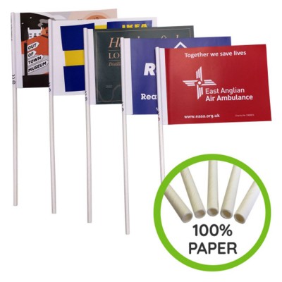 Branded Promotional ECO FRIENDLY PAPER HAND WAVING FLAG Flag From Concept Incentives.