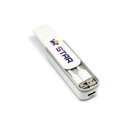 Branded Promotional PLASTIC BRANDED POWER BANK CHARGER 032 Charger From Concept Incentives.