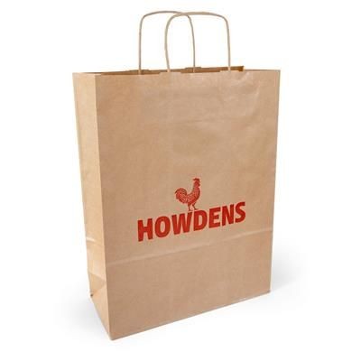 Branded Promotional PRINTED TWISTED HANDLE KRAFT PAPER BAG Carrier Bag From Concept Incentives.