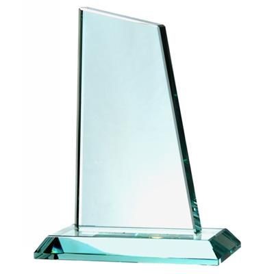 Branded Promotional JADE GREEN GLASS MEDIUM PEAK TROPHY AWARD Award From Concept Incentives.