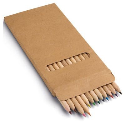 Branded Promotional CARDBOARD CARD COLOURING PENCIL BOX Pencil From Concept Incentives.