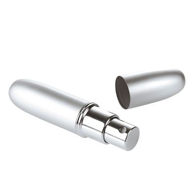 Branded Promotional COMPACT PERFUME ATOMIZER in Silver Metal Atomiser From Concept Incentives.