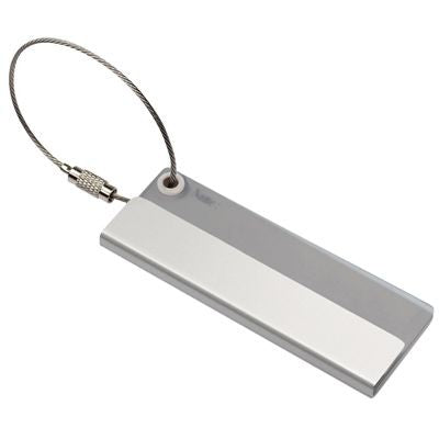 Branded Promotional MATT SILVER METAL LUGGAGE TAG Luggage Tag From Concept Incentives.