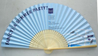 Branded Promotional PAPER AND BAMBOO FOLDING HAND FAN Fan From Concept Incentives.
