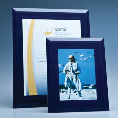 Branded Promotional NAVY BLUE GLASS FRAME FOR A4 PHOTO OR CERTIFICATE Photo Frame From Concept Incentives.