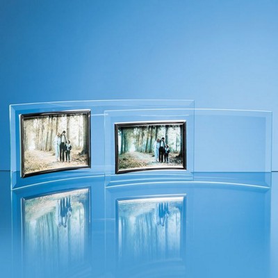 Branded Promotional BEVELLED CRESCENT GLASS PHOTO FRAME Photo Frame From Concept Incentives.