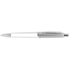 Branded Promotional PEGASUS BALL PEN in White with Silver Trim Pen From Concept Incentives.