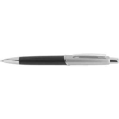 Branded Promotional PEGASUS BALL PEN in Black with Silver Trim Pen From Concept Incentives.