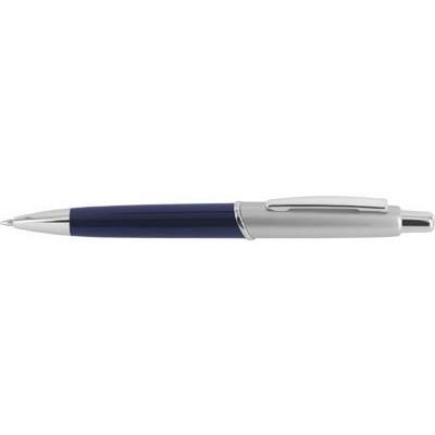 Branded Promotional PEGASUS BALL PEN in Blue with Silver Trim Pen From Concept Incentives.