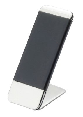 Branded Promotional ELEGANCE MOBILE PHONE STAND in Silver & Black Mobile Phone Stand From Concept Incentives.