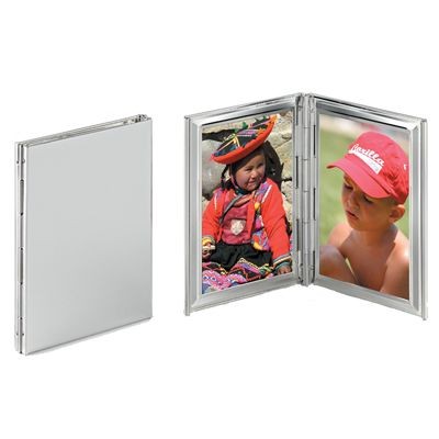 Branded Promotional FINE SILVER PLATED METAL DOUBLE PHOTO FRAME Photo Frame From Concept Incentives.