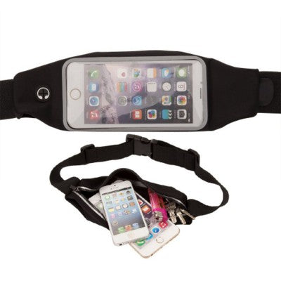 Branded Promotional PHONE RUNNING BELT in Black Mobile Phone Holder From Concept Incentives.